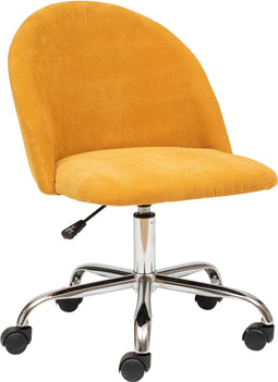 Atmosphera Geos bureaustoel corduroy - Verstelbaar - Metalen poten - Oker