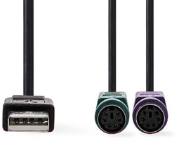 Nedis CCGB60830BK03 - USB A naar DIN (5-pin) kabel - 30cm - Zwart