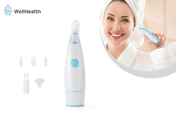 Wellhealth - Elektrische oorreiniger - Spiraalvormige siliconen tip met LED-verlichting - Wit