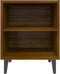 vidaXL - Nachtkastje - met - metalen - poten - 40x30x50 - cm - bruin - eikenkleur