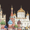 Thea Gouverneur - Borduurpakket met telpatroon - 510.05 - Voorgesorteerde DMC Garens - Moskou Rusland - Zwart Aida - 79 cm x 50 cm - DIY Kit