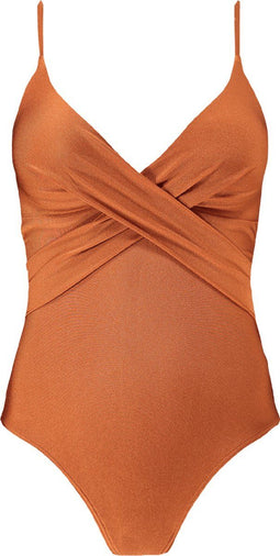 Barts Isla Shaping One Piece - Dames Badpak - V-hals verstelbare schouderbandjes - Rust