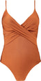 Barts Isla Shaping One Piece - Dames Badpak - V-hals verstelbare schouderbandjes - Rust