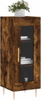 vidaXL - Dressoir - 34,5x34x90 - cm - bewerkt - hout - gerookt - eiken