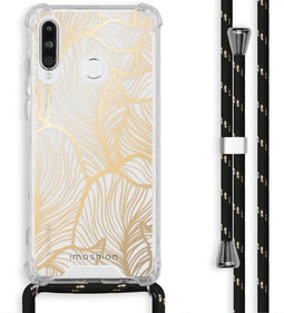 iMoshion Hoesje Geschikt voor Huawei P30 Lite Hoesje Met Koord - iMoshion Design Hoesje met Koord - Goud / Transparant