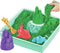 Kinetic Sand - Zandbak-set met 454 g groen origineel kinetisch zand opbergzandbak 4 vormen en gereedschap - Sensorisch speelgoed