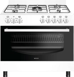 Wiggo WO-E905R - Gasfornuis - 5 Kookzones - 7 Ovenstanden - Wokbrander - Wit