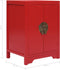 vidaXL - Nachtkastje - 38x28x52 - cm - paulowniahout - rood
