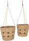 J-Line Set Van 2 Mand Rond Hangend Met Motief Riet Naturel