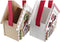 Kerstversiering DKD Home Decor Hout Huis (13 x 7 x 15 cm) (4 Stuks)