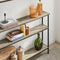 SoBuy FSB49-PZ - Consoletafel - 3 Opbergplanken - Hout/Metaal - 120x20x77 cm