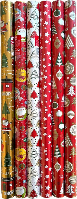 Benza K621 - Kerstpapier - 4 rollen van 8 meter x 70 cm - Multikleur