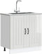 vidaXL - Spoelbakonderkast - Lucca - bewerkt - hout - hoogglans - wit
