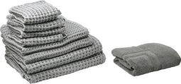 Beliani AREORA - Handdoek set - Grijs - Katoen