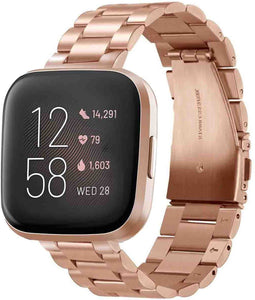 imoshion Bandje met Horlogeband inkorter - Geschikt voor Fitbit Versa Lite, Fitbit Versa 2 - imoshion Stalen band met installatiehulp - Rosé Goud