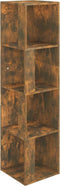 vidaXL - Hoekkast - 33x33x132 - cm - bewerkt - hout - gerookt - eikenkleurig