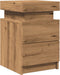 vidaXL - Nachtkastjes - 2 - st - met - LED - 35x39x55 - cm - hout - artisanaal - eiken