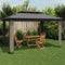 vidaXL - Prieel - met - dubbel - dak - 3,94x2,96 - m - staal - antracietkleurig
