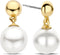 TI SENTO Dames Oorbellen - 925 zilver - Parel met geel verguld - 7912YP