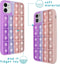 iMoshion Hoesje Geschikt voor iPhone 12 Pro / 12 Hoesje Siliconen - iMoshion Pop It Fidget Toy - Pop It hoesje - roze