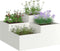 vidaXL - Tuinplanter - 100x100x48 - cm - Wit - Staal