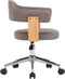 vidaXL - Kantoorstoel - draaibaar - gebogen - hout - en - stof - taupe