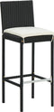 vidaXL - Tuinbarkrukken - met - kussens - 4 - st - poly - rattan - zwart