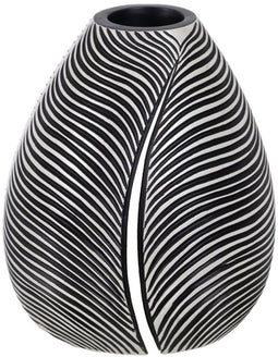 Vaas Wit Zwart Polyresin 17,5 x 17,5 x 20,5 cm