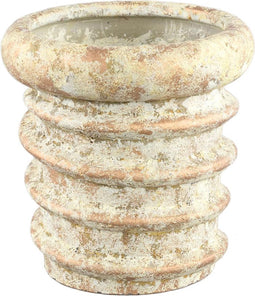 PTMD Zero Cream Cement Pot Swirl Screw Round L