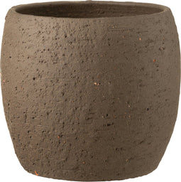 J-Line bloempot Enya - keramiek - bruin - extra large - Ø 28 cm