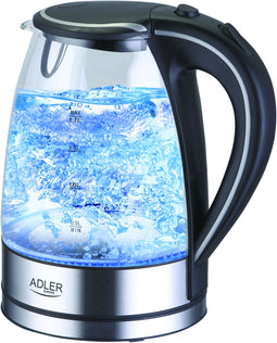 Adler AD 1225 - Elektrische waterkoker 1,7L 2000W - Glazen design met LED verlichting