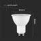 V-TAC VT-291-N - LED Spot Light - GU10 - 7.5W - 610 Lumen - 4000K - Wit
