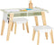 SoBuy KMB92-GR Kinderbureauset - Tafel met 2 Krukjes - Opbergruimte - Wit