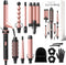 Sansbeauté® 7-in-1 Krultang PRO - Krultang met Klem en Wafeltang - 13mm tot 38mm - Roze en Zwart