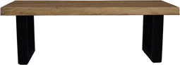 Console tafel - 140x40x48 - Naturel/zwart - Munggur/metaal
