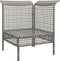 vidaXL - Tuinhoekbank - met - kussen - poly - rattan - grijs