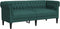 vidaXL - Tweezitsbank - Chesterfield-stijl - stof - donkergroen