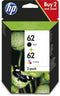 HP 62 (N9J71AE) - Inktcartridge - Zwart en kleur (Cyaan Geel Magenta)