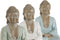 Decoratieve figuren Home ESPRIT Wit Groen Turkoois Boeddha Orientaals 14 x 10,5 x 18,5 cm (3 Stuks)