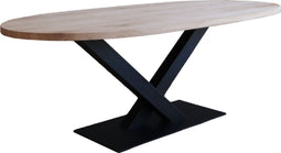 Old Inn - Eetkamertafel - Industrieel - Ovaal - Eikenhout - V-poot - 200x110x76cm