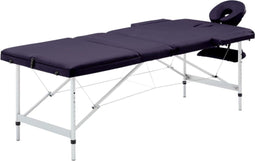 vidaXL - Massagetafel - inklapbaar - 3 - zones - aluminum - paars