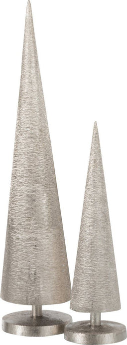J-Line decoratie Kerstboom Den Op Voet - aluminium - zilver - large
