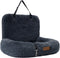 By Cee Cee Fluffy Autostoel Hond - Luxe Hondenmand Auto met Veiligheidsriempje - Donkergrijs - Maat M