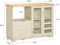 SoBuy Buffetkast - Dressoir - 2 Laden Glazen Deuren - Beige Eikenhoutlook 120 x 40 x 90 cm