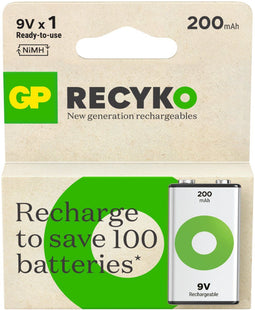 GP ReCyko Pro GPRCK20R8H150C1 - Oplaadbare 9V batterij - NiMH 200 mAh