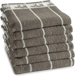 DDDDD - Keukendoek - Set van 6 - 100% Katoen - 50x55 cm - Taupe (6 stuks)