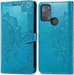 imoshion Hoesje Geschikt voor Motorola Moto G50 Hoesje Met Pasjeshouder - imoshion Mandala Bookcase - Turquoise