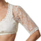Dressforfun Lotti - Dirndlblouse - Halflange mouwen bloemenkant - (M)