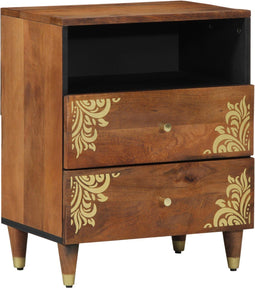 vidaXL - Nachtkastje - 50x33x60 - cm - Massief - Mango - Hout