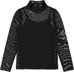 NAME IT KIDS NKFSALLIE SLIM LS TURTLENECK TOP - Coltrui meisjes - Lange mouw - Zwart